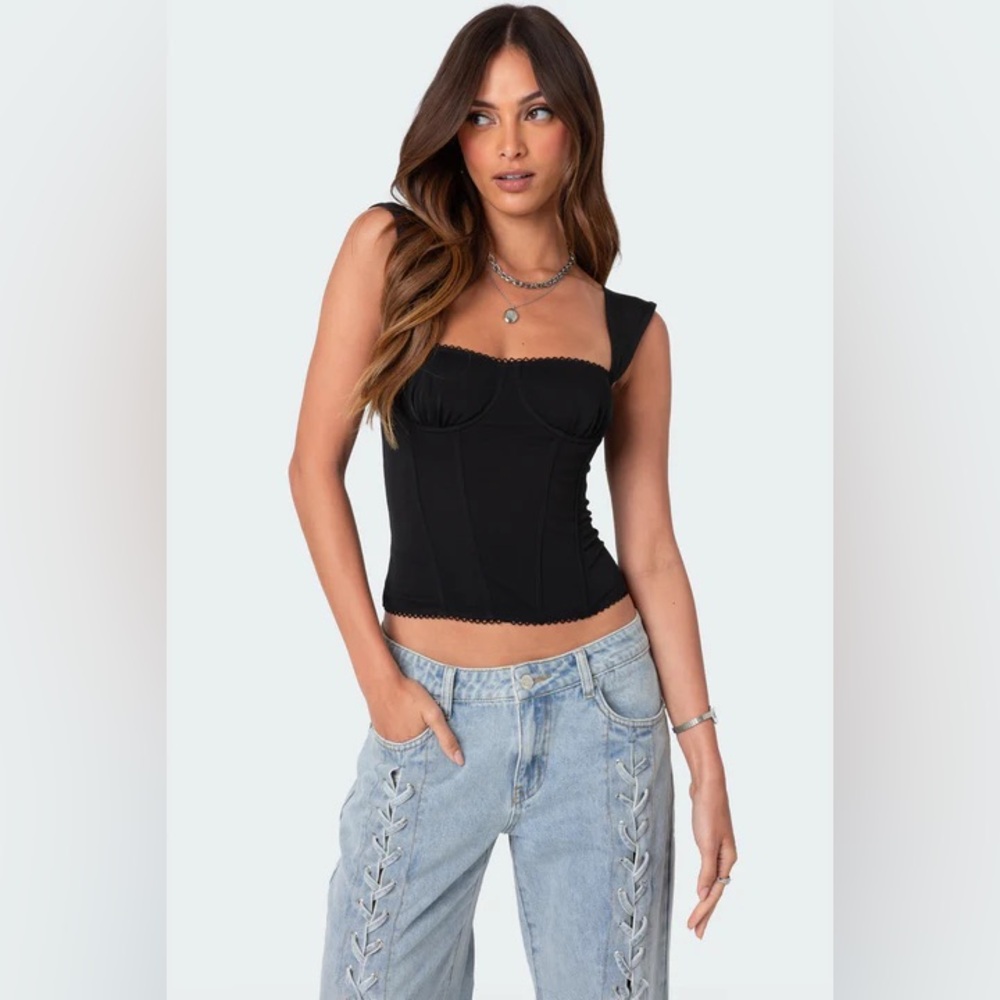 Edikted Black Women's Corset Top